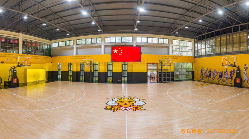 江蘇揚(yáng)州海蘭德瓊花籃球館運(yùn)動地板鋪裝案例