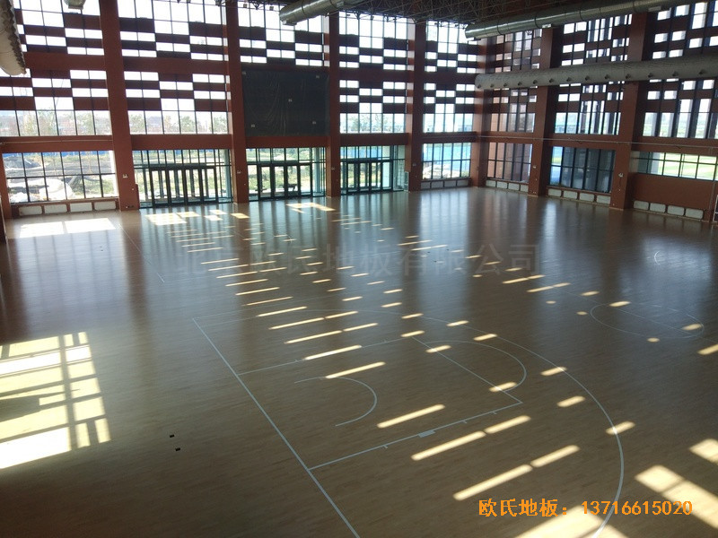 河北工程大學(xué)新校區(qū)籃球館體育地板施工案例5