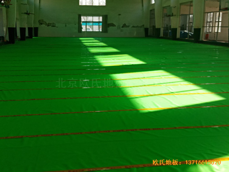 河北滄州體育學(xué)?；@球館體育木地板安裝案例2