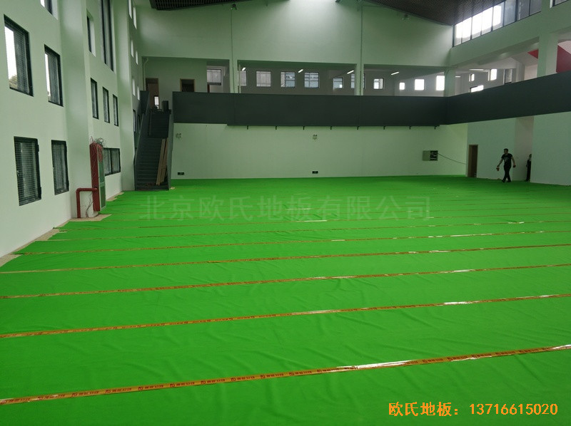 浙江寧波高新消防大隊(duì)籃球館體育木地板安裝案例2