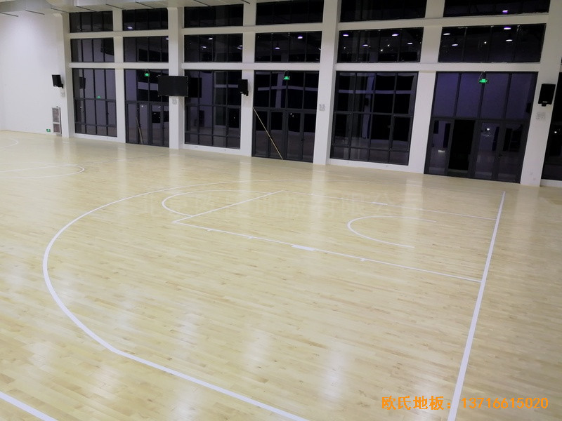 浙江舟山市舟山電廠籃球館體育地板施工案例2