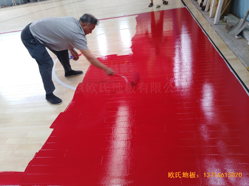 湖北黃石黃金海灣籃球訓練館體育地板鋪設(shè)案例3