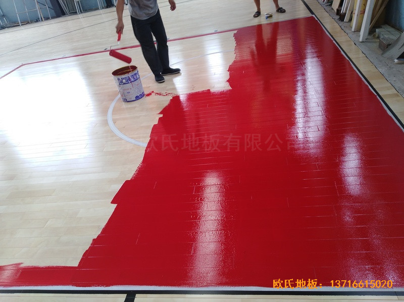 湖北黃石黃金海灣籃球訓練館體育地板鋪設(shè)案例4