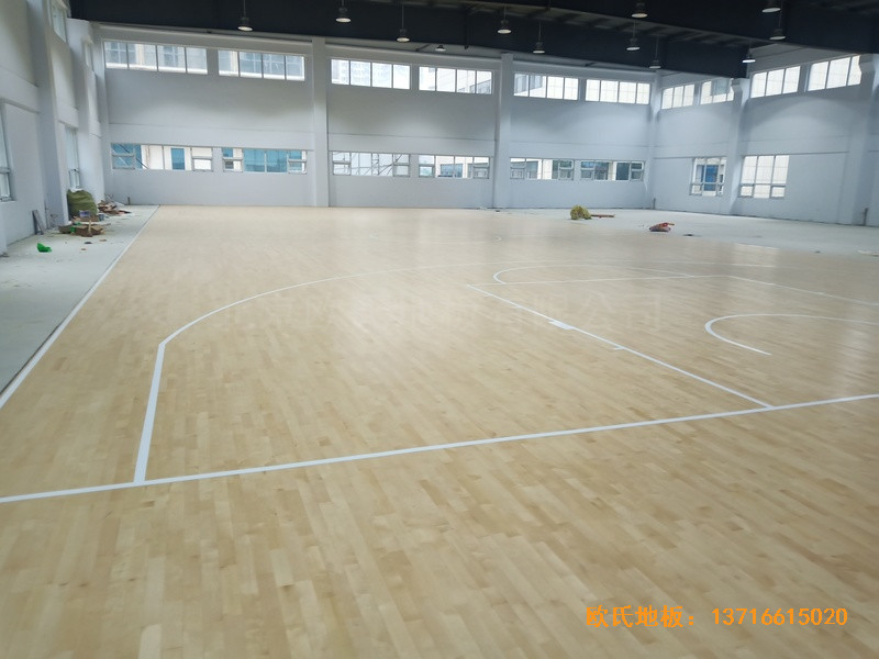 山東臨沂公安局籃球館體育木地板安裝案例4