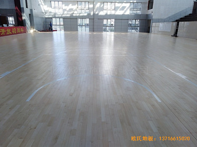 湖南衡陽生物環(huán)境技術(shù)學(xué)院籃球館體育木地板鋪裝案例