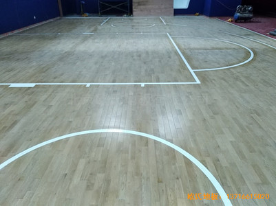 天津魯能城購物中心籃球館運動木地板施工案例