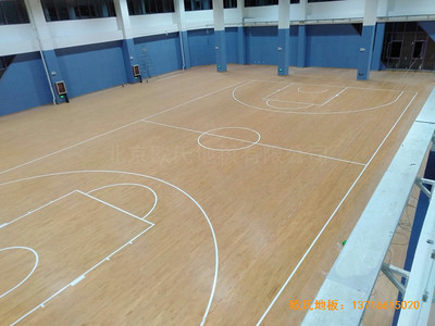 山東實驗二小青島分?；@球館運動木地板施工案例